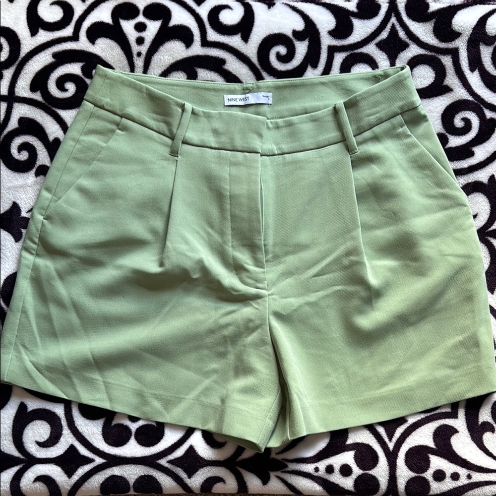 Nine West Green High Waist Tailored Shorts